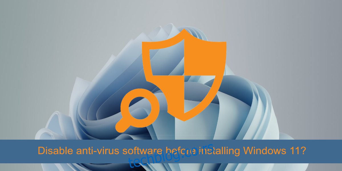 онемогућите антивирусни софтвер пре инсталирања Виндовс 11